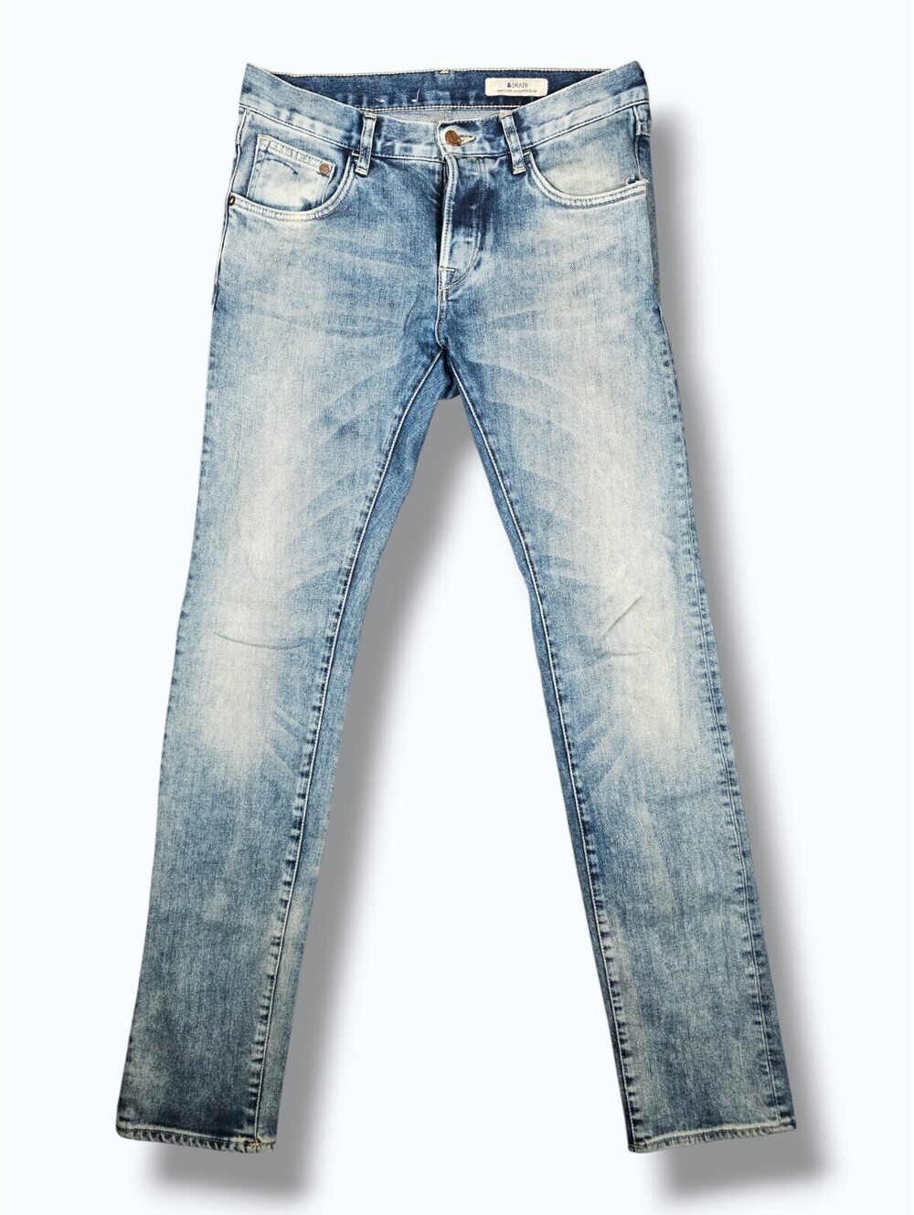 Light Blue Faded Skinny Jeans Slim Leg Denim Y2K Alt Grunge Punk Emo Scene 30x34